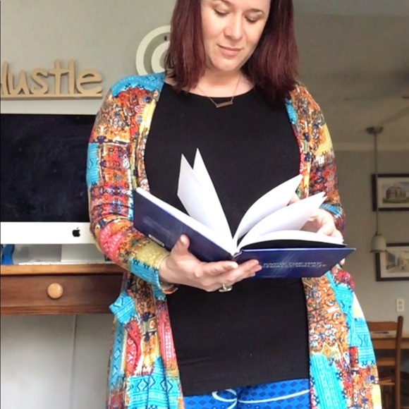 LuLaRoe Sweaters - GUC LuLaRoe Sarah Duster Cardigan Colorful Knit